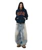 Openyard(Oy) Satin Patch Hoodie Zip Up - Navy