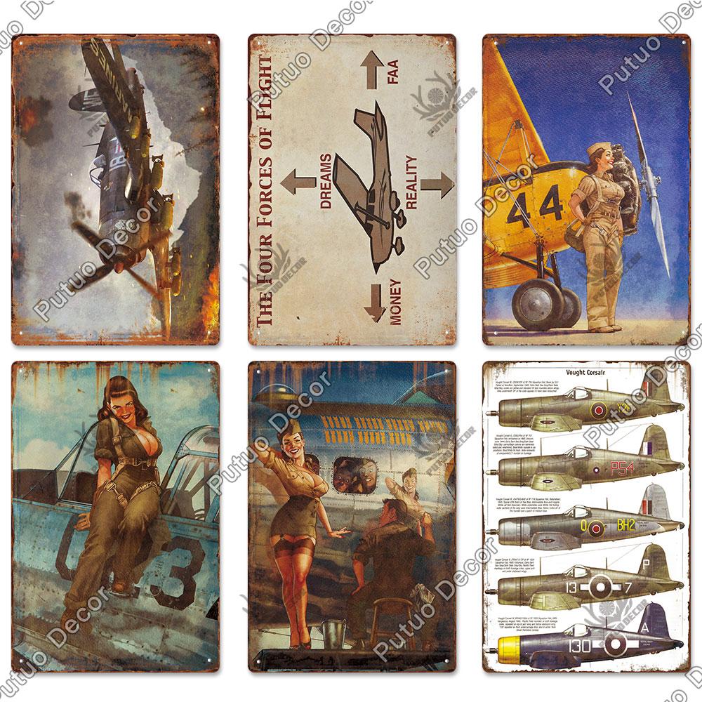 Dekor Das Flugzeug Vintage Blechschild Metallschild Dekorative Plakette Wanddeko Man Cave Raum Zuhause Club Schild