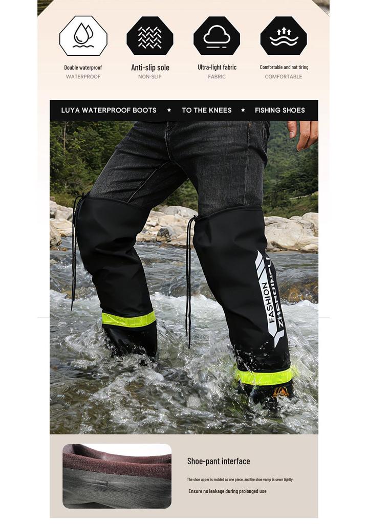 Men's Plus Size Waterproof Over-the-Knee Non-Slip Fishing & Beachcombing Boots