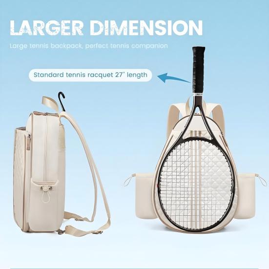 Tennis Schlägertasche Umhängetasche für Damen Herren Wasserabweisende Gesteppte Schlägertasche Einseitige Crossbody Rucksack für Pickleball Tennis Badmintonschläger
