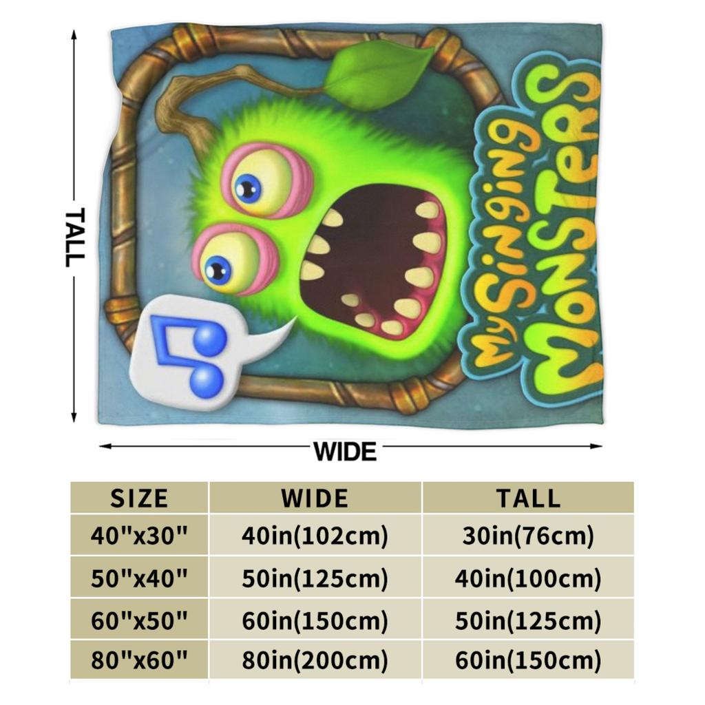 Couverture Chaude Camping My Singing Monsters Couvertures de Lit Flanelle Couvre-lit Pour Canapé Fauteuil Lit Canapé Motif Housse de Lit Canapé