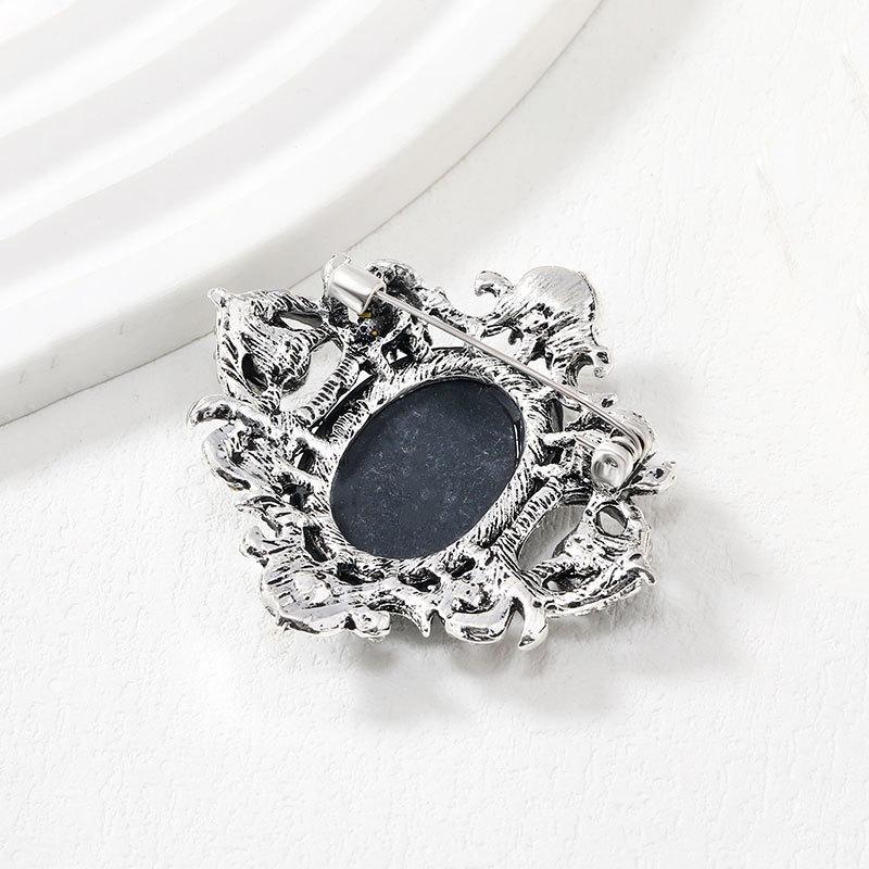 Antiker rechteckiger Strass-Broschen-Pin für Damen Mädchen Vintage Barock Kristall Muschel Perle Viktorianischer Stil Broschen Revers-Pins Hochzeits Schmuck Geschenk