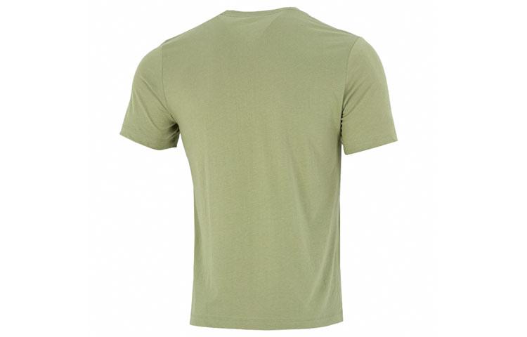 Nike T Shirts Men's Green Crew Neck Moderate Straight Fit AR5007-334