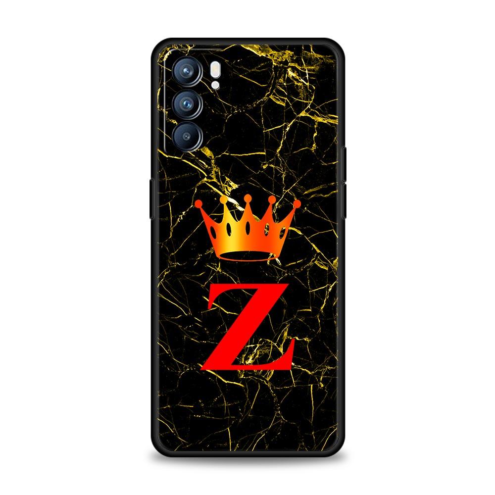 Marble Letter Phone Case For Oppo A17 A31 A54 A57 A78 A79 A98 Find X5 X6 Reno 6 7 8 10 11 12 13 F Pro 5G Soft TPU Cover Fundas