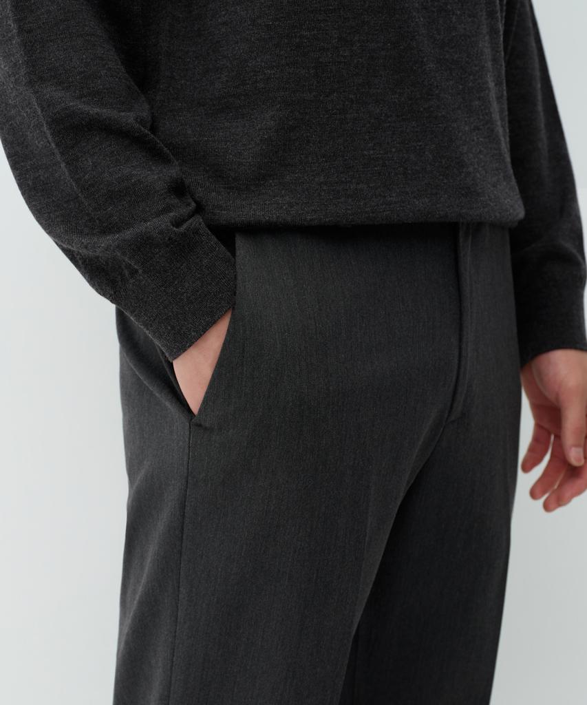 Musinsa Standard New Wide Hidden Banding Slacks [Charcoal Gray]