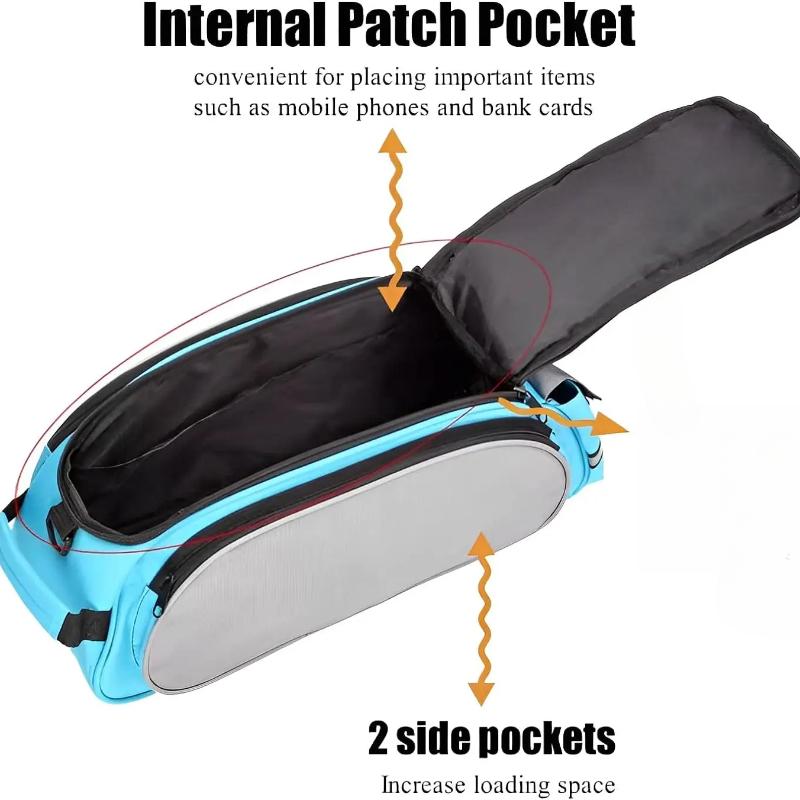 1pc Bike Bag Rear Rack Bag Universal Bike Seat Bag with Removable Shoulder Strap Large Capacity Bicycle Storage Bag
