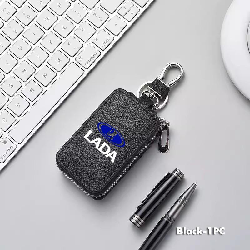 For Lada Car Logo Key Wallet Leather Keys Storage Bag Zipper Key Case Accessories Xray Granta Priora Sedan Sport Kalina Vesta SS15
