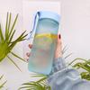 Plastic Water Bottle 600ml Leakproof Matte Reusable Sports Water Bottle with Carry Strap for Fitness Gym School Travel