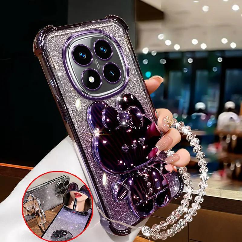 Redmi Note14 pro 5G Shockproof Holder Case for Xiaomi Redmi Note 14 pro Plus 5G 14C 14T Cute Bracelet Soft Cover Cases Note14pro