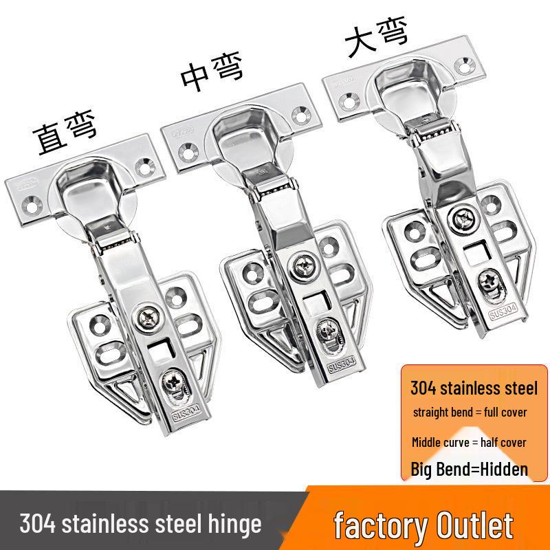 304 Stainless Steel Hydraulic Door Hinge with Damping Buffer and Spring Mechanism