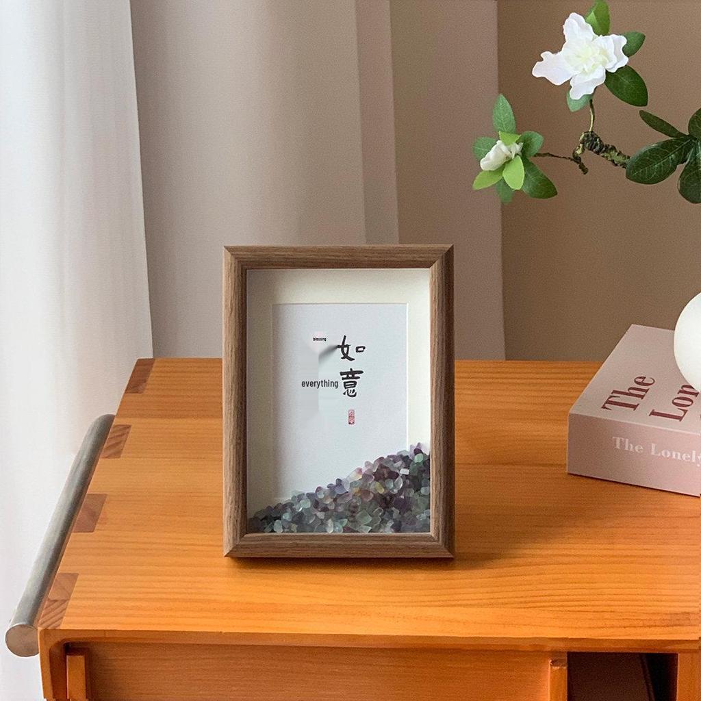 Creative Natural Crystal Photo Frame: Home Blessing & Demagnetizing Stone Ornament - Ideal Housewarming Gift
