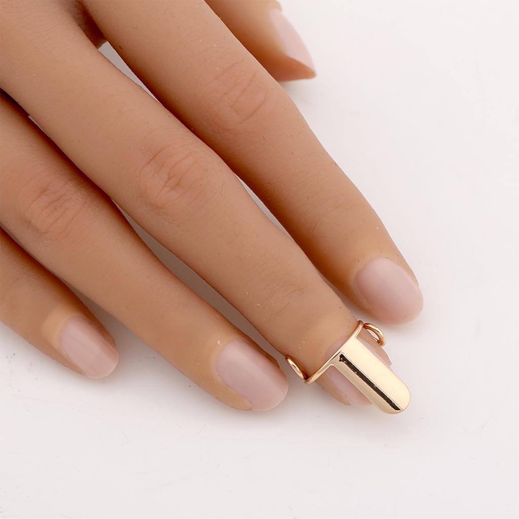 Reusable Metal Nail Rings for Press Ons (No Glue) Size Adjustable for Acrylic Nails Removable Fingernail Rings Set