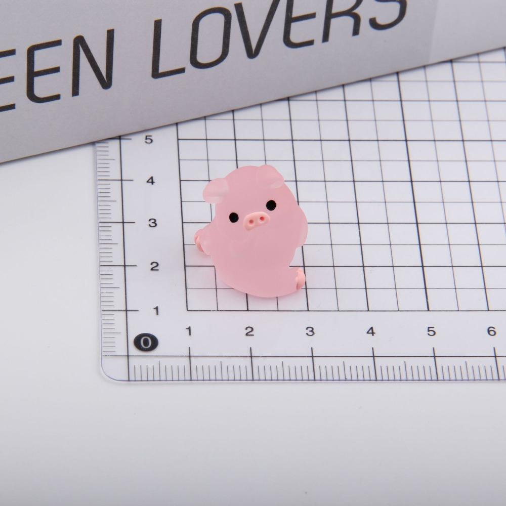 20pcs Luminous Mini Ornament Glowing Microlandscape Decoration Pink Piggy Doll Toy  Doll House Decor