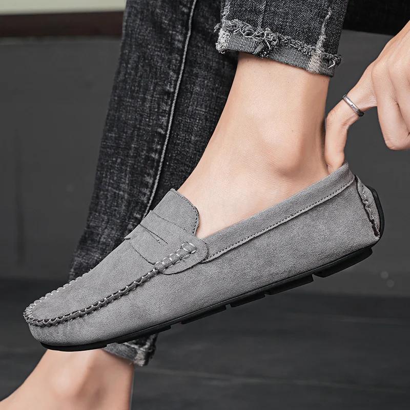 Trend Suede Men Casual Shoes Breathable Comfort Slip-on Mens Driving Shoes Fashion Men Lazy Shoes Luxury Brand Loafers Moccasins