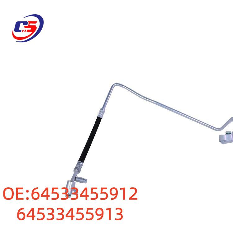 BMW E83 air conditioning pipe fittings: 64533455912, 64533455913.