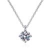 6.5mm Rond Geslepen Drie-klauw Solitaire Moissanite Hanger Ketting S925 Sterling Zilver Voor Vrouwen