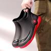 Fashion short men's rain shoes low-top non-slip waterproof shoes casual light-mouth rain boots popular water shoes flat-soled rubber shoes
