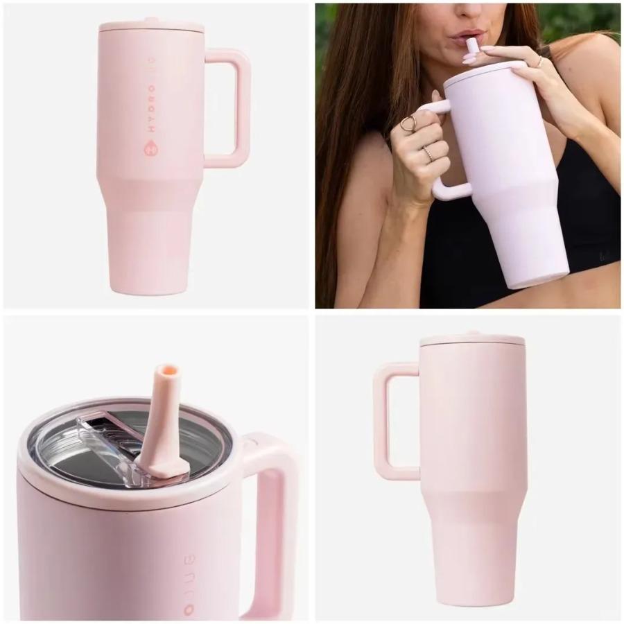 HydroJug Termohrnek 32OZ 40OZ Cestovní s víčkem na brčko Nerezová ocel Vakuově izolovaný Hrnek do auta Dvoustěnný Tepelný Ledový Cestovní