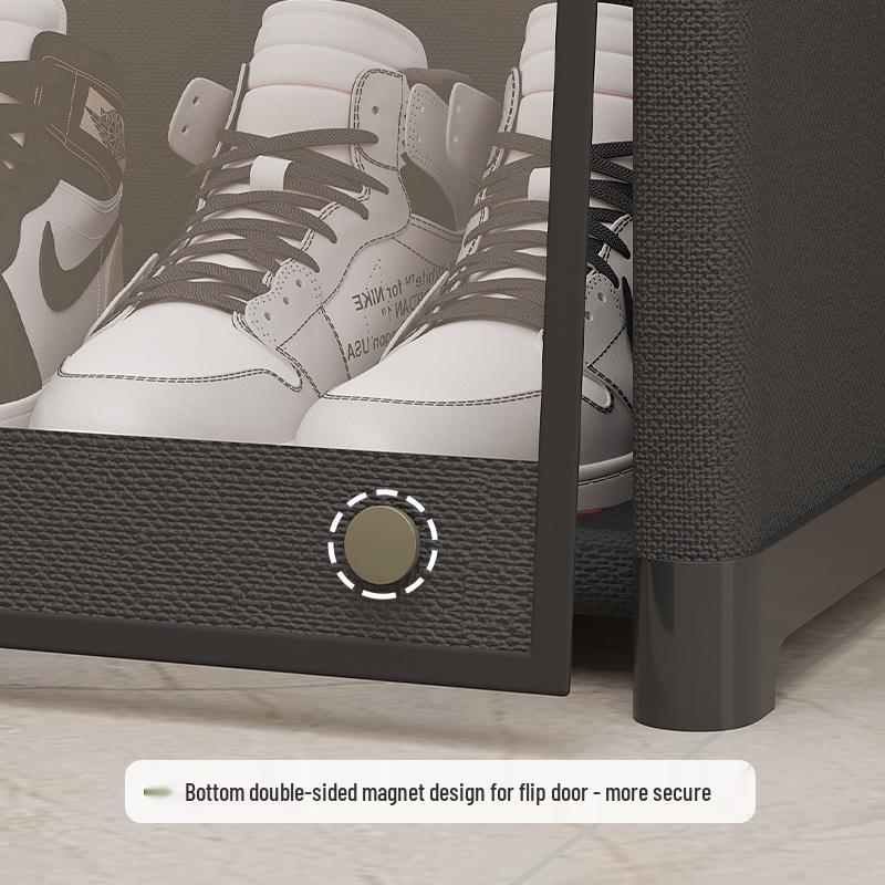 Sturdy Multi-layer Shoe Rack with Dustproof Transparent Shelves, Ideal for Home or Dorm.