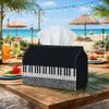 1pc Classical Musical Tissue Box - Piano Keys Damask Scroll Napkin Storage Box, Suitable for Rolls/Facial Tissues/Single Sheets, Two Sizes Available F