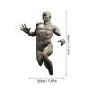 3D-Wandfigur, Skulptur, Kunst, Bronzestatue, laufender Charakter, Kunstharz, Wandbehang, Wandgemälde, Heimdekoration, Geschenk