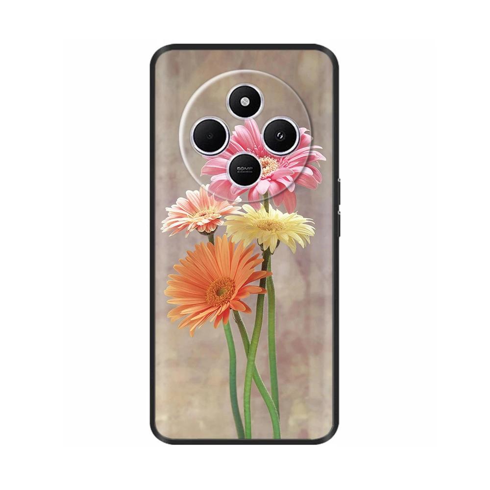 Shockproof Funda For Xiaomi Redmi A4 5G Case 6.88" Soft TPU Silicone Phone Cover For RedmiA4 2024 A 4 Capas Printed Heart Flower