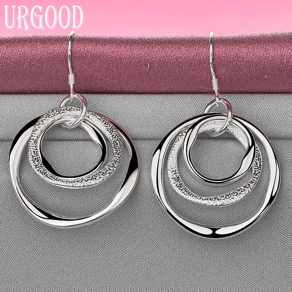 925 Sterling Silver Fashion Hoop Earrings Wedding Jewelry