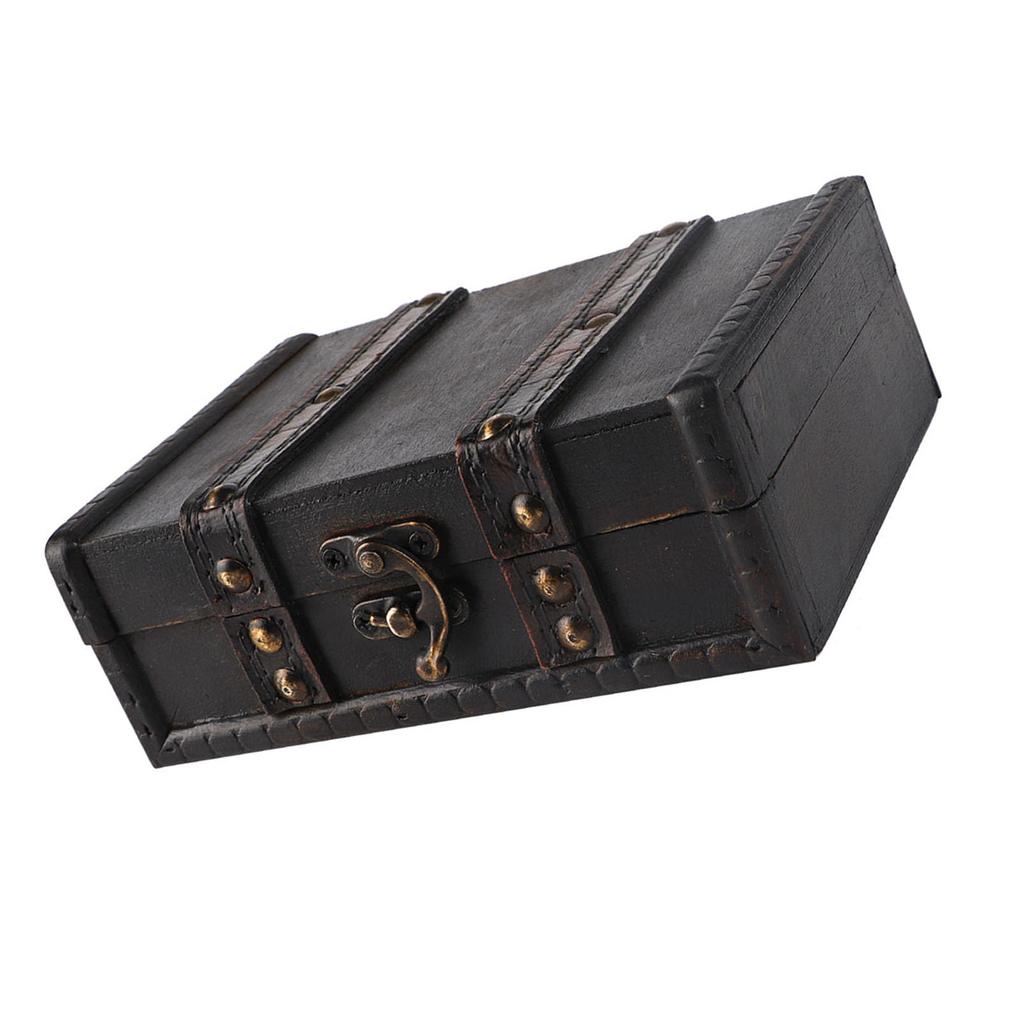 Scatola di Legno Vintage Custodia per Gioielli Scatola Espositore Baule del Tesoro in Legno Ornamenti da Scrivania per Braccialetti Orecchini Collane