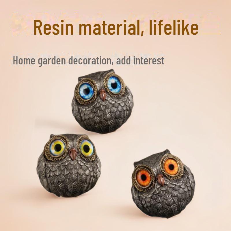 Cute Owl Resin Ornaments: Handmade Garden & Home Decor