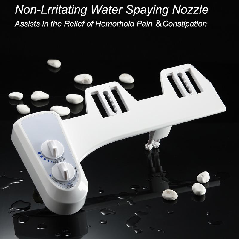Non-electric Bidet Seat with Dual Spray for Feminine and Buttocks Hygiene