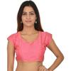 Women's V Neck Short Sleeves Blouse Indian Desigenr Ethnic Crop Top Choli Dress