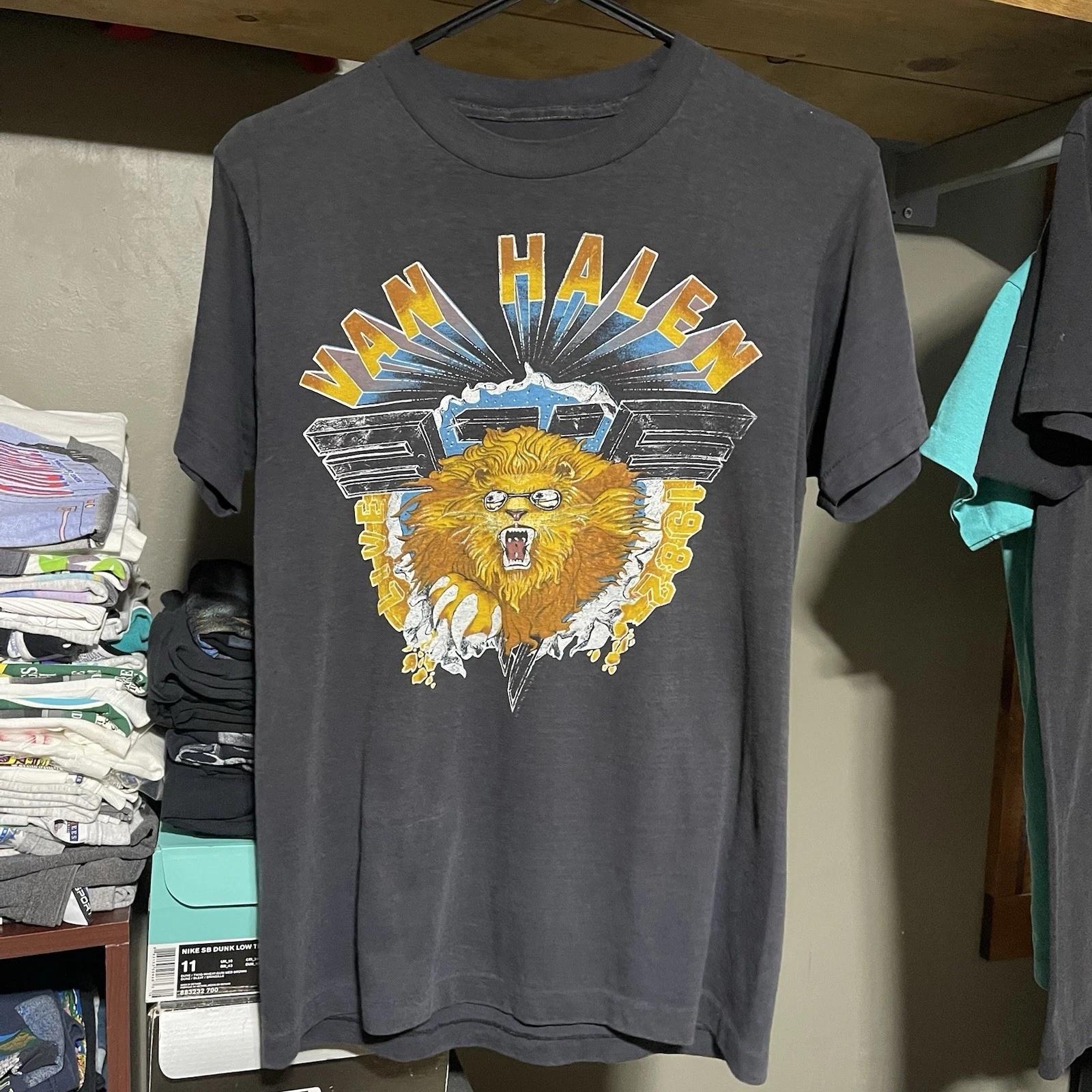 Vintage 1982 Van Halen Hide Your Sheep Down River Live Tour Band 80s Shirt RARE 2XL