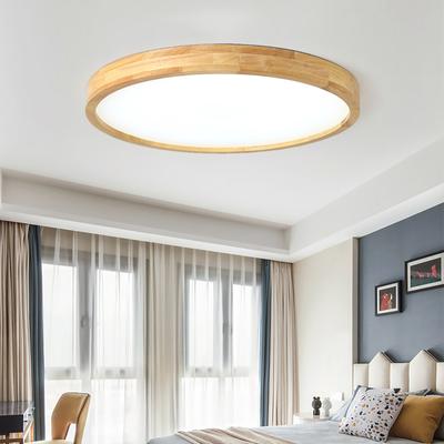 Ultra-thin LED Wooden Ceiling Lights for Living Room Bedroom Ceiling Lamp Wood Fixture Lamp Modern Acrylic Lampshade