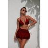 With Skirt Ruffled Frilled Halter Bikini Women Swimwear Female Swimsuit Three-pieces Bikini Set Bather Bathing Suit Swim