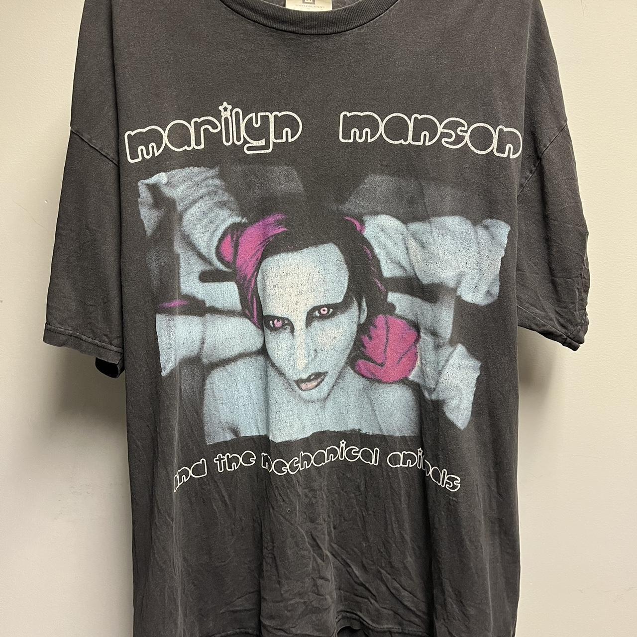 Винтажная футболка унисекс Marilyn Manson Mechanical Animals Черная 90-е Перепечатка KH5675 M