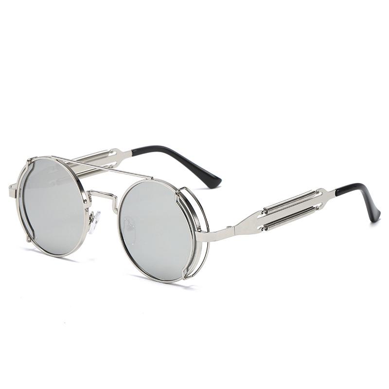2020 Steampunk Metal Sunglasses with Double Spring Legs - Unisex