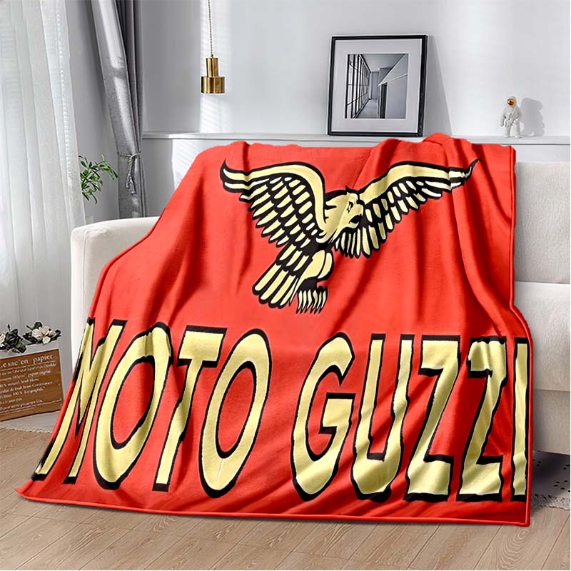 3D Retro Motorcycle G-Guzzi Flannel Printed Blanket Home Sofa Bed Warm Oversized Home Bedding Office Picnic Gift Soft Blanket