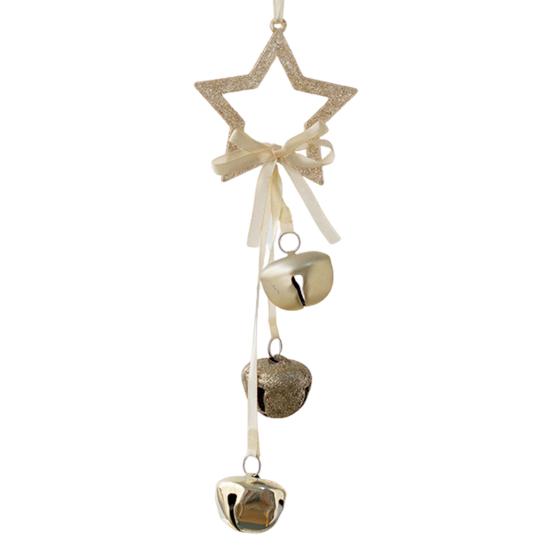 Christmas Pendant Decorative Star Bell Hanging Decoration Festive Atmosphere Indoor Outdoor Holiday Decor