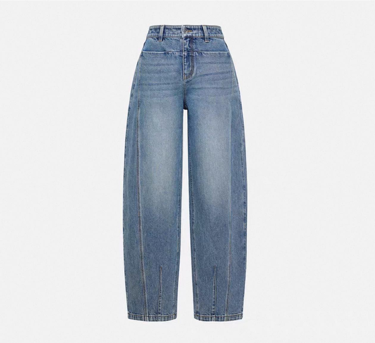 

Cabinet 1699+ Spring 2026 Women s Retro High-Waisted Wide-Leg Banana Jeans Small синий