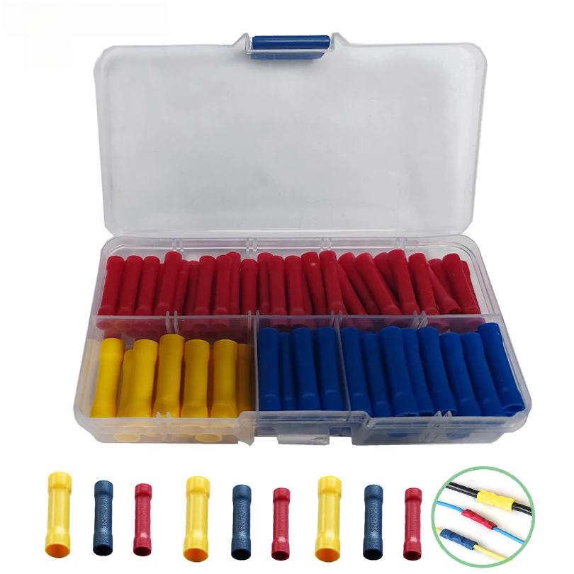 BV Tubular All-Insulated Cold-Pressed Terminal Long All-Copper Intermediate Pair Connecting Connector for 0.5-6 Square Wire