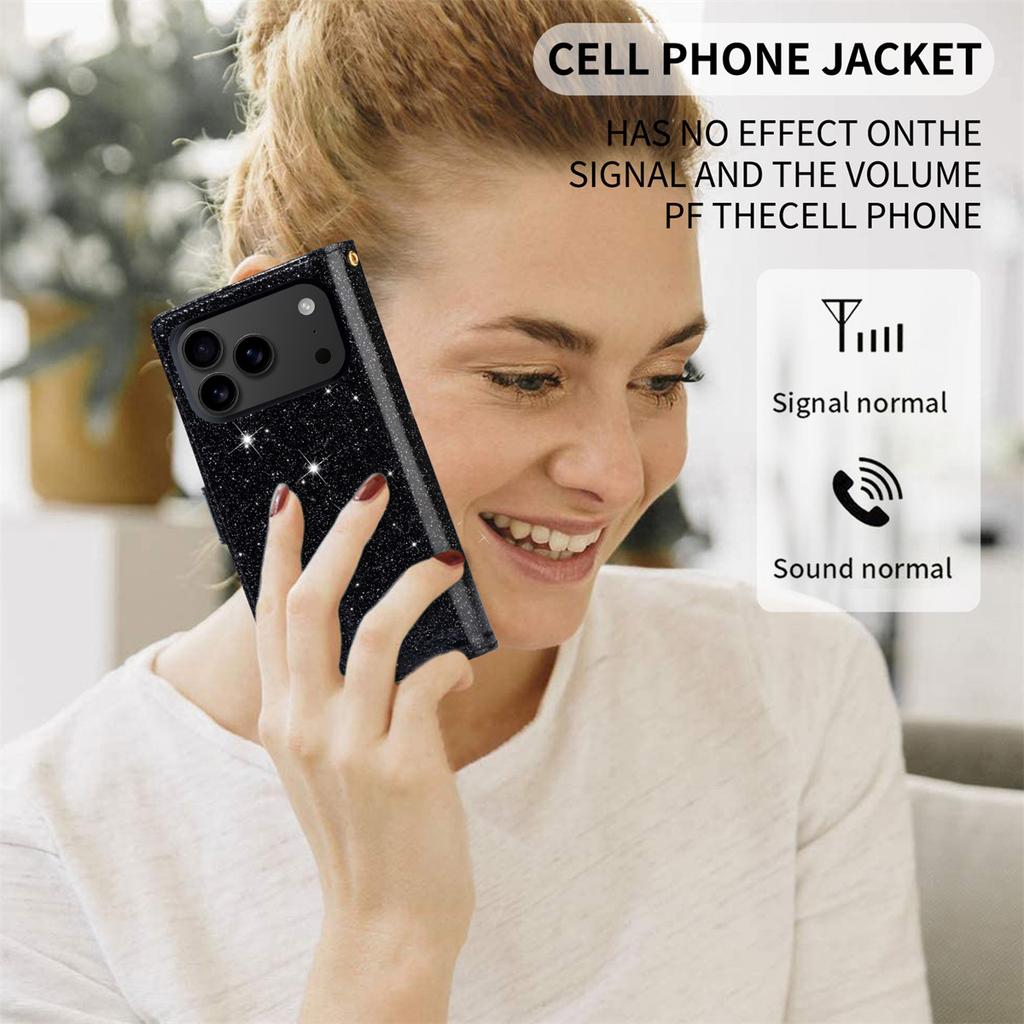 For iPhone 17 Pro Max Case Starry Sky Carving Leather Wallet Phone Cover with Wrist Strap