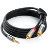 Professional 3.5mm Jack Audio Cable Nylon Mesh HiFi Stereo Speaker Wire Cord Gold-Plated Audio Splitter Speaker Accessories