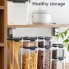Transparent Square Sealed Fresh-keeping Box Japanese Style Kitchen Grain Storage Tank for Snacks and Dried Fruits