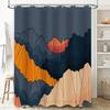 Mountain Silhouette Shower Curtain Nature Forest Trees Waterfall Landscape Bathroom Decor Artistic Modern Home Textile Room Divi