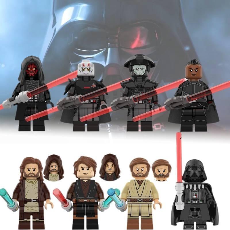Durable Abs Plastic Minifigures Darth Vader Obi-wan Kenobi Childrens Building Blocks Set