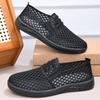 Men's Mesh Shoes Summer Breathable Hollow Thin Casual Shoes Anti Slip Lightweight Wear-resistant Sandals for Men