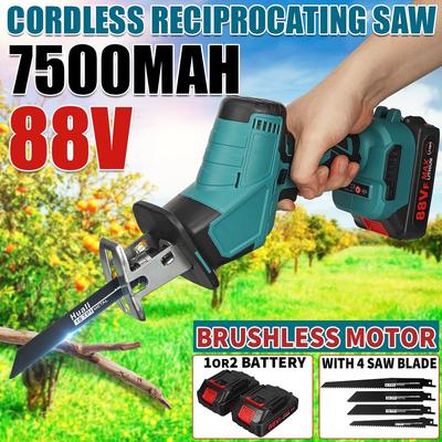 7500mAh Brushless Wood/Metal Cutter Woodworking Tool Cordless Reciprocating Saw Rechargeable Electric Saw