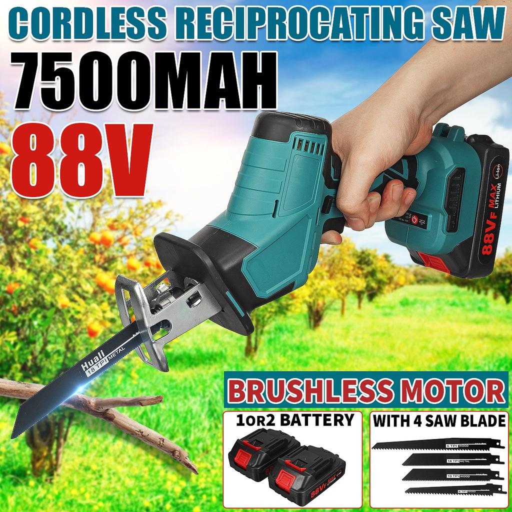 7500mAh Bürstenloser Holz-/Metallschneider Holzbearbeitungswerkzeug Akku-Säbelsäge Wiederaufladbare Elektrosäge