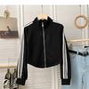 Stand Collar Zipper Long Sleeve Cardigan Women's 2025 Winter Versatile Top