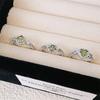 Heart-Shaped Olive Green With Zir*****Pen Ring, Women'S Niche Design, Colorful Treasure, Luxury High-End Ring, Index Finger Ring.